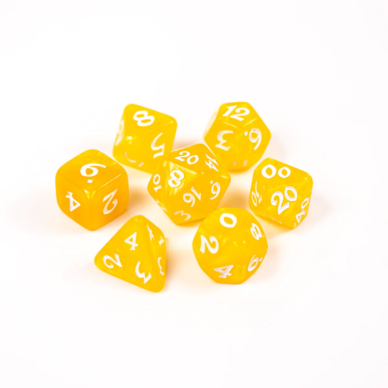 Die Hard Dice 7pc RPG Set - Elessia Essentials Yellow with White
