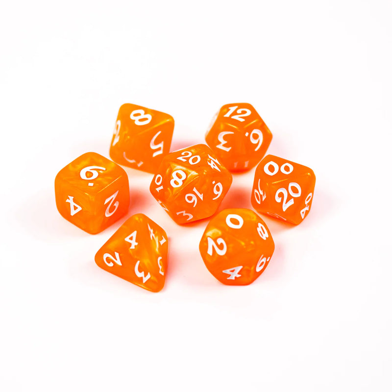 Die Hard Dice 7pc RPG Set - Elessia Essentials Orange with White