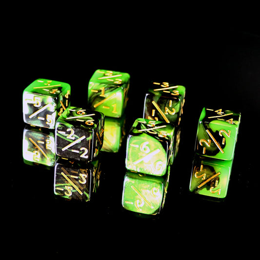 Die Hard Dice Green Black Negative Counters