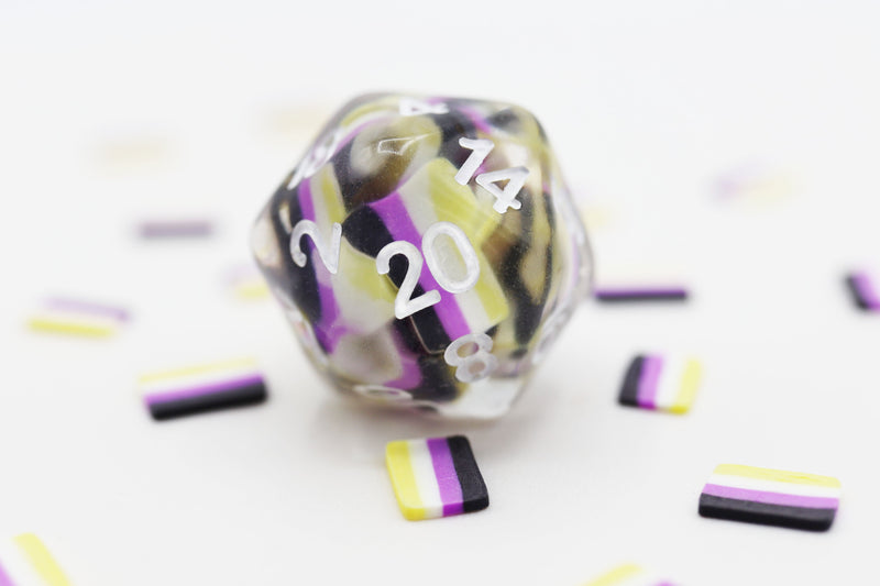 Nonbinary Flag RPG Dice Set