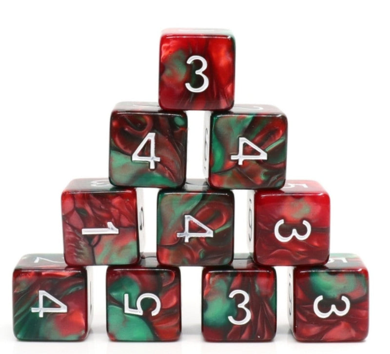 12 piece D6s - Burning Bush