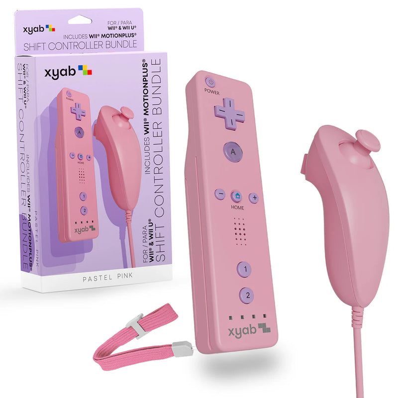 XYAB Shift Wii Wireless Controller Bundle - Pastel Pink