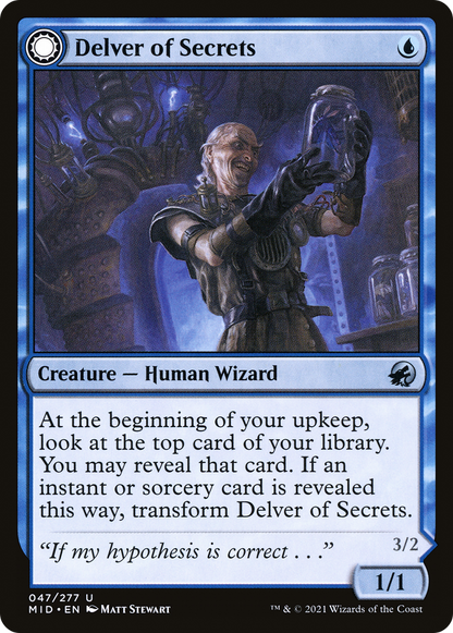 Delver of Secrets // Insectile Aberration [Innistrad: Midnight Hunt]