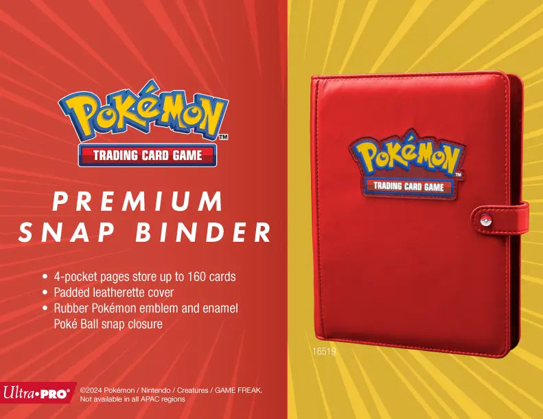 Ultra Pro Pokemon 4 Pocket Premium Snap Binder (Red)