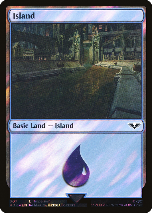 Island (307) (Surge Foil) [Warhammer 40,000]