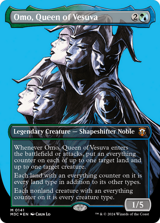 Omo, Queen of Vesuva (Borderless) (Ripple Foil) [Modern Horizons 3 Commander]