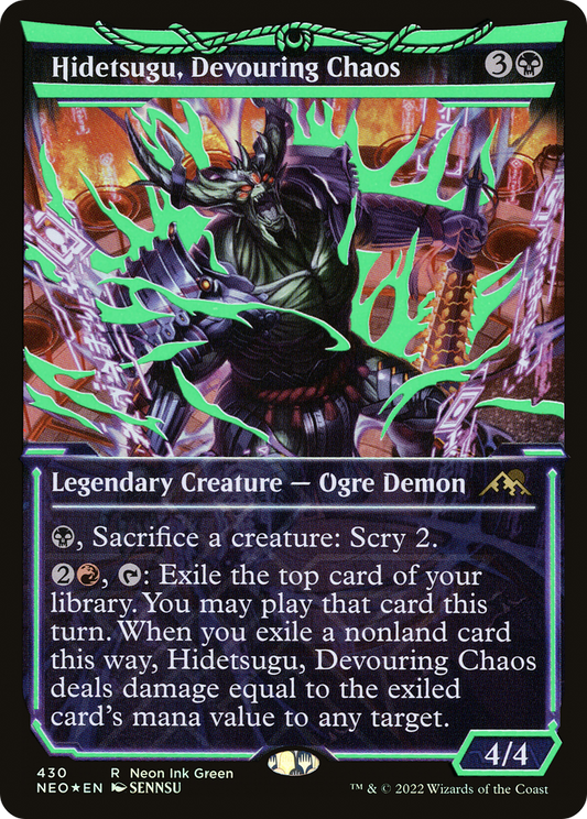 Hidetsugu, Devouring Chaos (Neon Ink Green) [Kamigawa: Neon Dynasty]