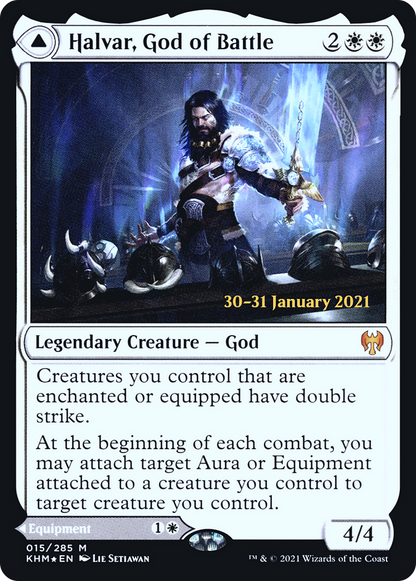 Halvar, God of Battle // Sword of the Realms [Kaldheim Prerelease Promos]