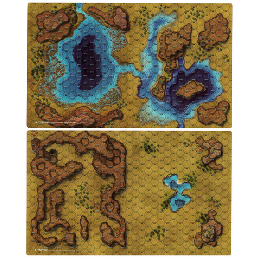 BattleTech - Savannah: Large Lakes/Box Canyon Battlemat