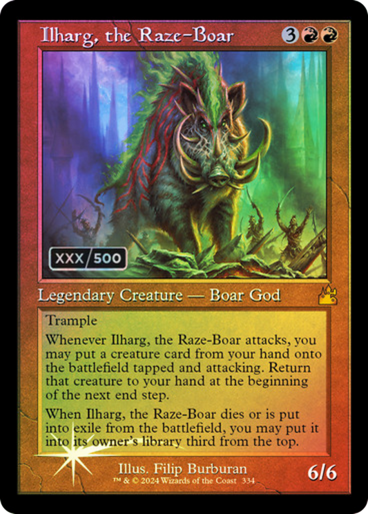 Ilharg, the Raze-Boar (Retro) (Serialized) [Ravnica Remastered]
