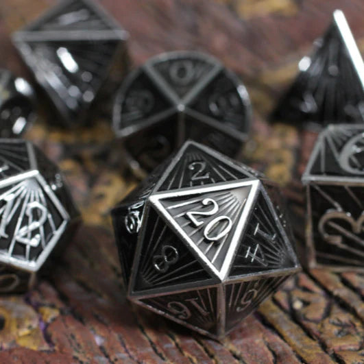 Forged Gaming Deco Black Metal Dice Set