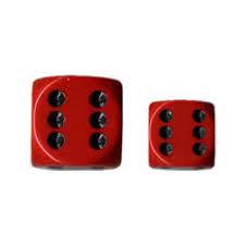 Chessex Opaque: 16MM D6 Red/Black  (12)