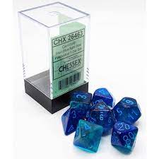 Chessex Gemini: Blue-Blue/Light Blue 7 Dice Set