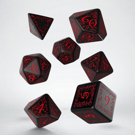 Q Workshop: Elvish Black & Red Dice set