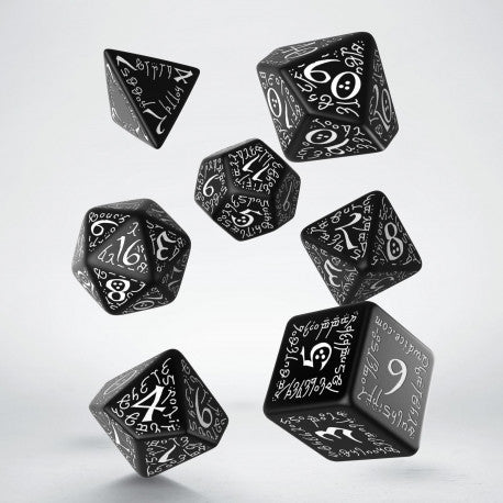 Q Workshop: Elvish Black & White Dice set