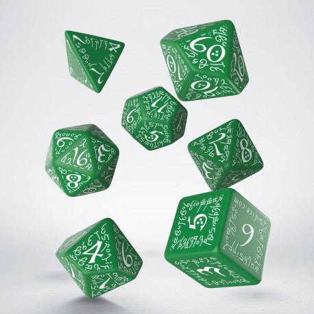 Q Workshop: Elvish Green & Black Dice set