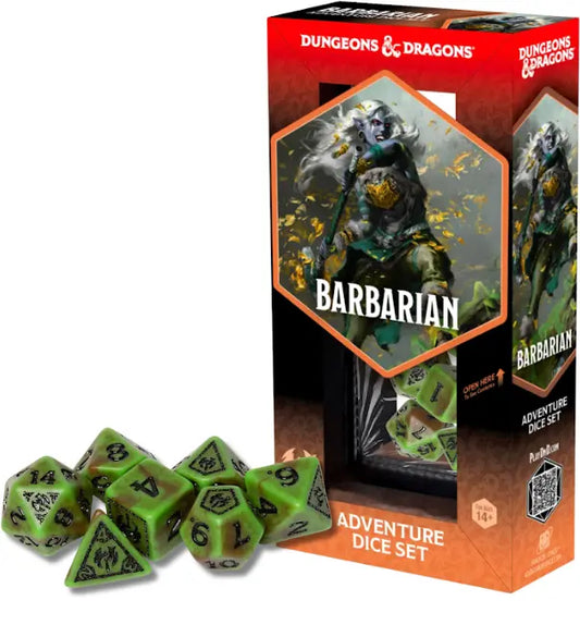 Sirius Dice: D&D Adventure Set - Barbarian (Green/Brown)