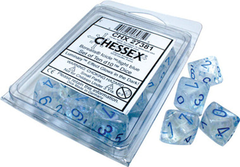Chessex Opaque:  Borealis Icicle/light blue