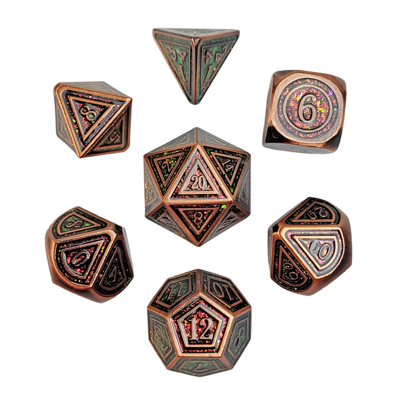 Forged Gaming Forest Embers Metal RPG Dice Set