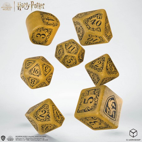 Q Workshop Harry Potter Hufflepuff Modern Dice Set - Yellow