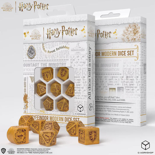Q Workshop Harry Potter Gryffindor Modern Dice Set - Gold