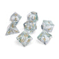 Norse Foundry 7 Die Glass RPG Dice Set: Rainbow K9 Glass (Gold Font)