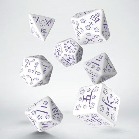 Q Workshop: Japanese Dice Set: Blue Star Lotus