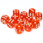 Chessex Translucent: 16MM D6 Orange/White (12)