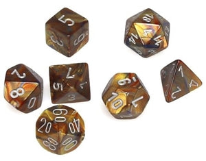 Chessex Mini Dice: Lustrous - Gold/silver 7 Dice Set