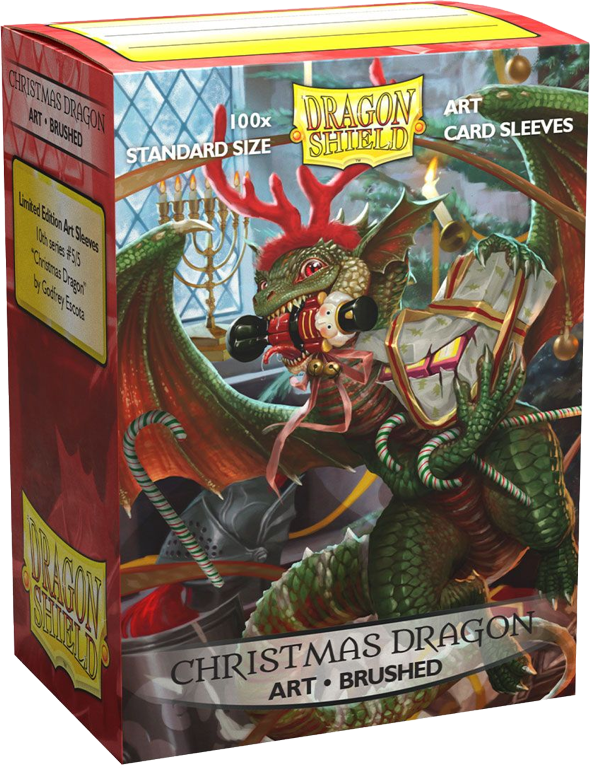 Dragon Shield Sleeves - Christmas Dragon Brushed Art (100)