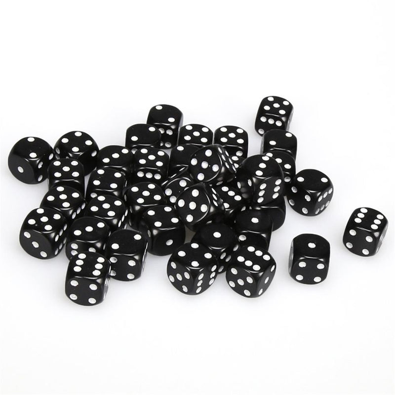 Chessex Opaque: 12MM D6 Black/White (36)