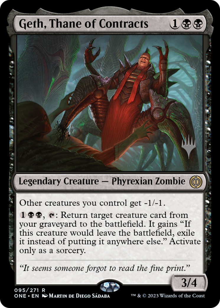 Geth, Thane of Contracts (Promo Pack) [Phyrexia: All Will Be One Promos]