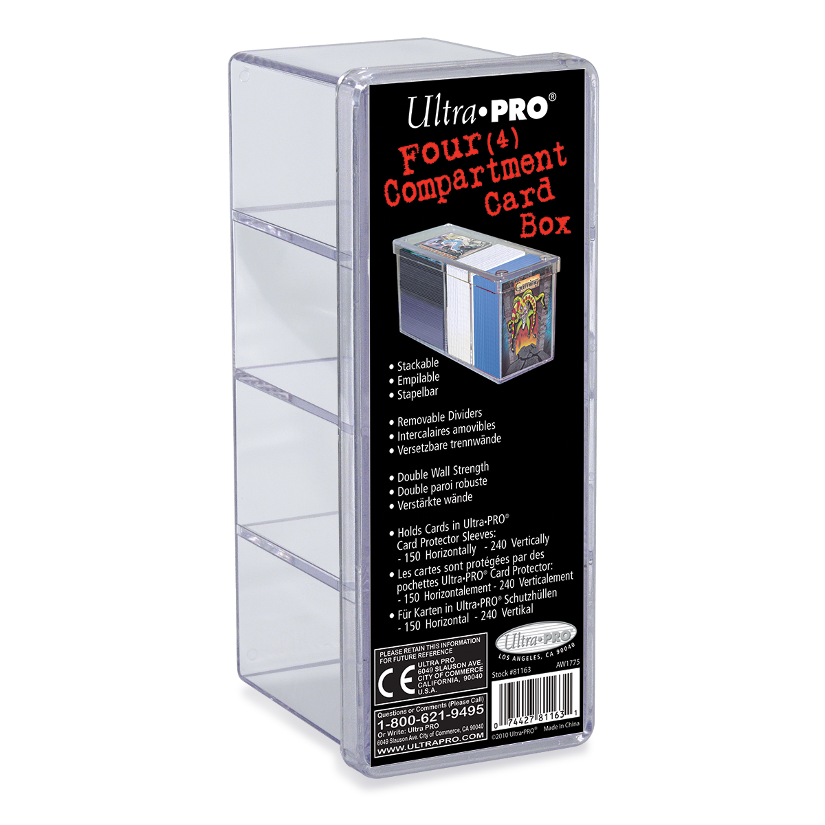 Ultra PRO: Card Box - Four Compartment (Clear)