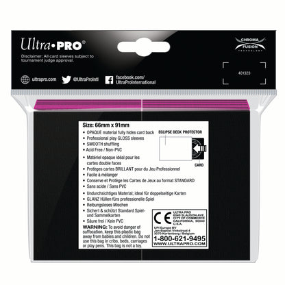 Ultra PRO: Standard 100ct Sleeves - Eclipse Gloss (Hot Pink)
