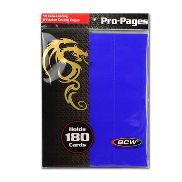 BCW Side Loading 18-Pocket Pro Pages - Blue