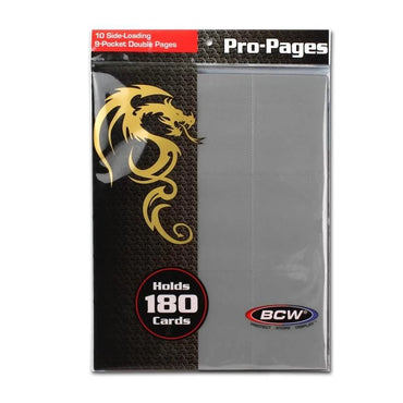 BCW Side Loading 18-Pocket Pro Pages - Grey