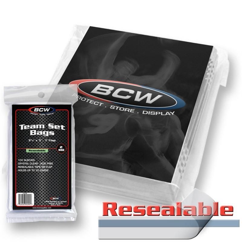 BCW Resealable Team Set Bags: 3/8 x 5 (100)