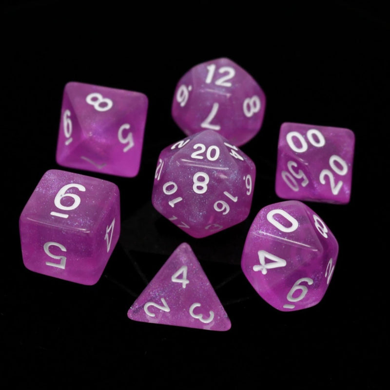 Die Hard Dice 7 Die RPG Dice Set: Sakura w/ White