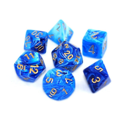 Chessex Vortex: Blue/Gold 7 Dice Set