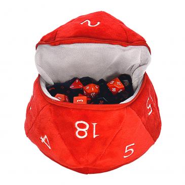 Ultra Pro D20 Plush Dice Pouch - Red and White