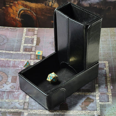 Forged Gaming The Keep: Compact Magnetic Dice Tower and Dice Tray - Black