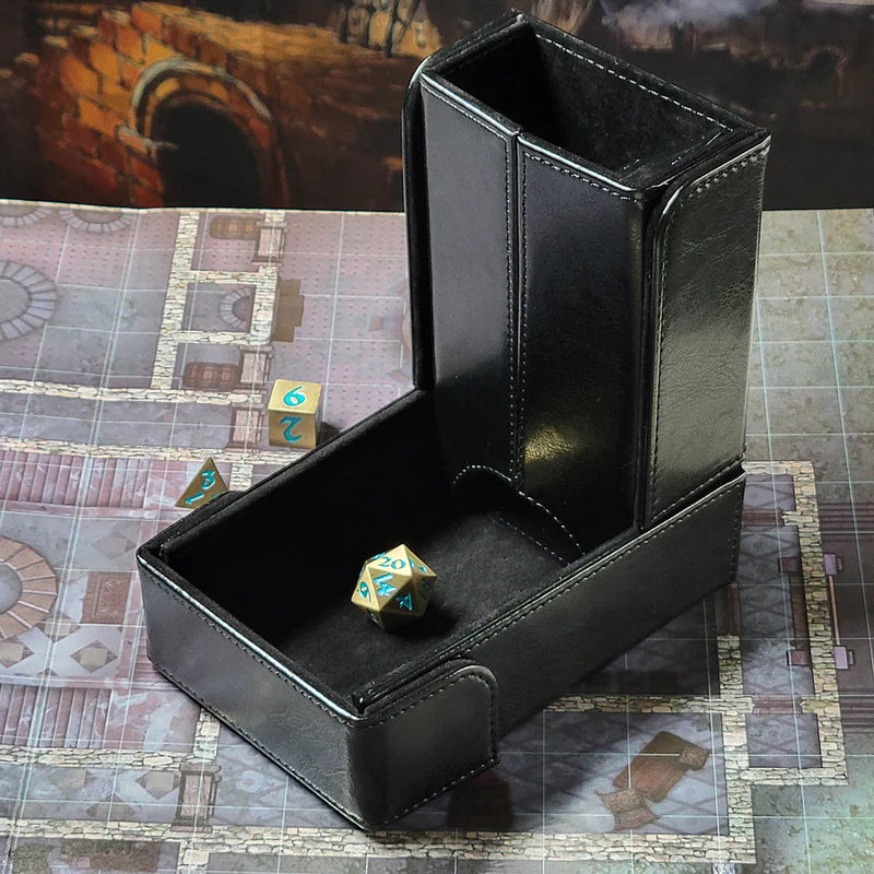 Forged Gaming The Keep: Compact Magnetic Dice Tower and Dice Tray - Black