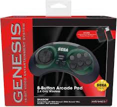 Retro Bit Genesis 8 Button Arcade Pad Shadow - Sega Genesis