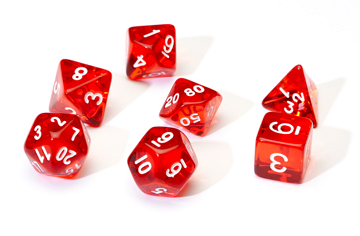 Sirius Dice 7 Die Set: Translucent Red Resin