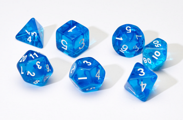 Sirius Dice 7 Die Set: Translucent Blue Resin