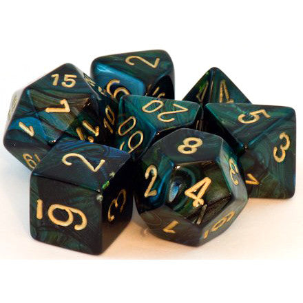Chessex Scarab: Jade/Gold 7 Dice Set