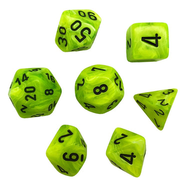 Chessex Vortex: Bright Green/Black 7 Dice Set