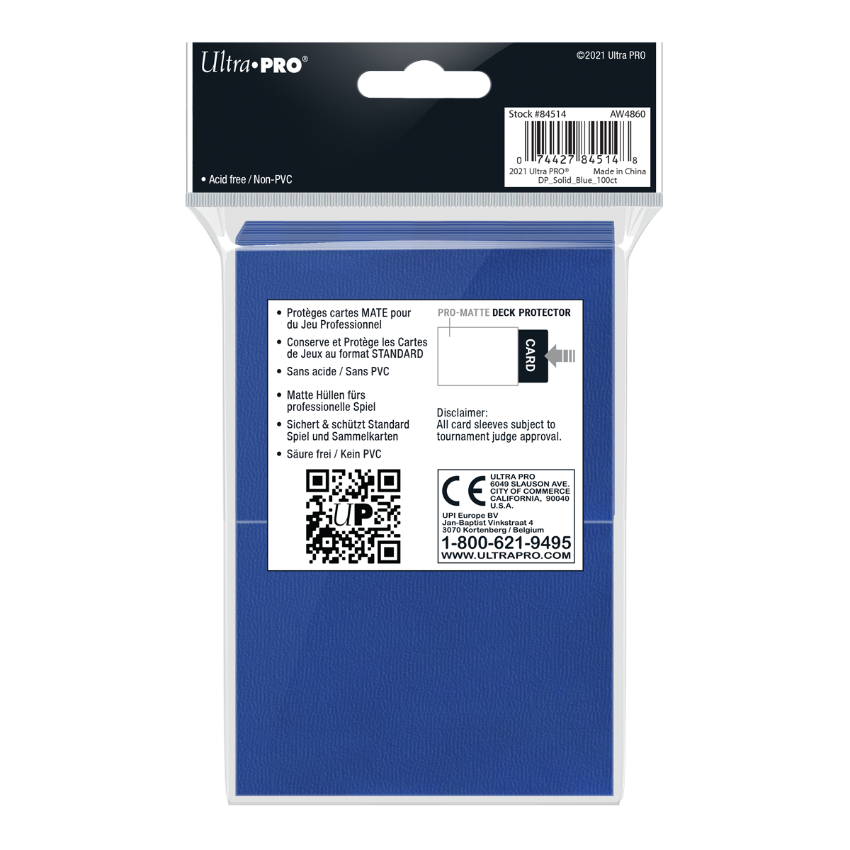 Ultra PRO: Standard 100ct Sleeves - PRO-Matte (Blue)