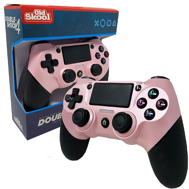 Old Skool Playstation 4 Double Shock 4 Wireless Controller - Cotton Candy
