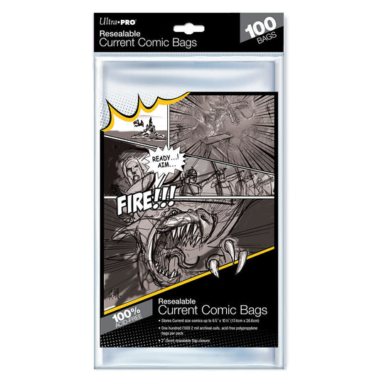 Ultra PRO: Comic Bags - Current Size Resealable (6-7/8" X 10-1/2" / 100-Pack)